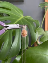 Image 2 of Silver Picture Jasper Oval Crystal Necklace