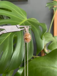 Image 3 of Silver Picture Jasper Oval Crystal Necklace