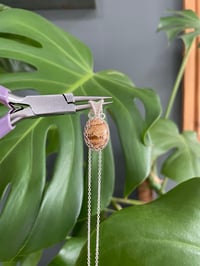 Image 5 of Silver Picture Jasper Oval Crystal Necklace