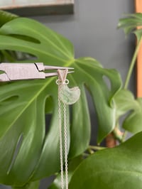 Image 3 of Silver Green Fluorite Moon Crystal Necklace