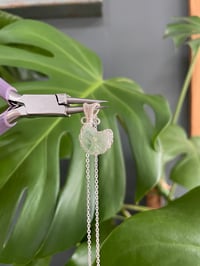 Image 4 of Silver Green Fluorite Moon Crystal Necklace