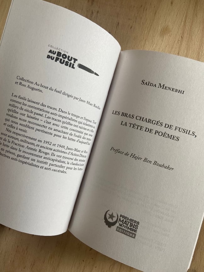 Les bras chargés de fusils, la tête de poèmes - Saïda Menebhi