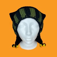 Green and Black Jester Beanie
