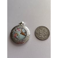 Image 4 of Swallow Photo Locket | Memorial Jewelry | Add a Photo of a Loved One