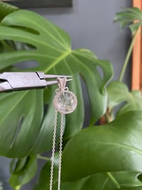 Image 1 of Silver Clear Quartz Sphere Crystal Necklace