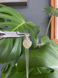 Image 1 of Silver Peridot Heart Crystal Necklace