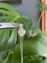 Image 3 of Silver Peridot Heart Crystal Necklace