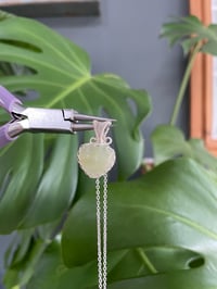 Image 4 of Silver Peridot Heart Crystal Necklace