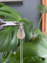 Image 2 of Silver Golden Rutile Teardrop Crystal Necklace