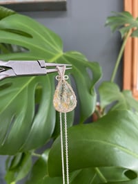 Image 4 of Silver Golden Rutile Teardrop Crystal Necklace