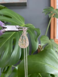 Image 5 of Silver Golden Rutile Teardrop Crystal Necklace