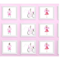 Image 2 of FASHION ILLUSTRATION ART PRINT:  PINK LOVES RED