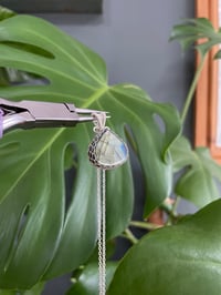 Image 1 of Silver Labradoite Heart Crystal Necklace