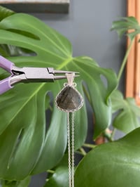 Image 5 of Silver Labradoite Heart Crystal Necklace