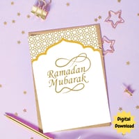 Image 5 of Ramadan Mubarak Printable Card (4x6 Digital Download)