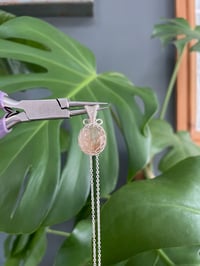 Image 2 of Silver Dentric Quartz Oval Crystal Necklace