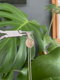 Image 3 of Silver Dentric Quartz Oval Crystal Necklace