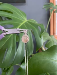 Image 5 of Silver Dentric Quartz Oval Crystal Necklace