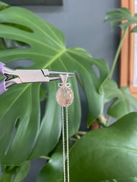 Image 6 of Silver Dentric Quartz Oval Crystal Necklace