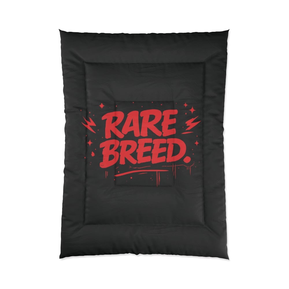 Image of Rare Breed Black Comforter – Bold Red Graphic Bedding