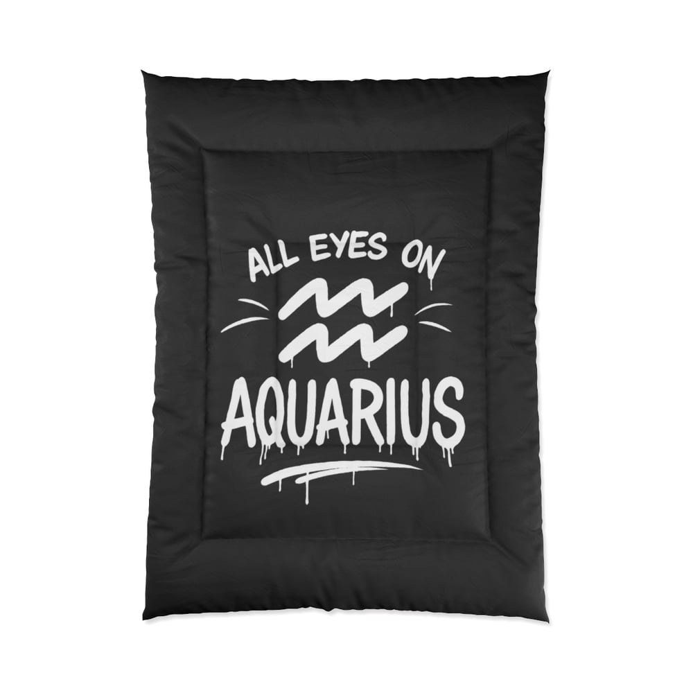 Image of Aquarius Comforter – "All Eyes On Aquarius" Zodiac Bedding