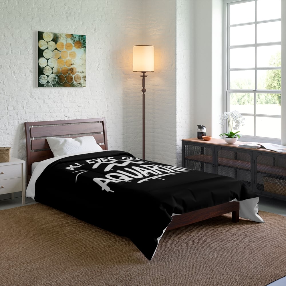 Image of Aquarius Comforter – "All Eyes On Aquarius" Zodiac Bedding