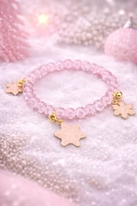 Image 3 of 3pc stacked Crystal Pink Christmas Bracelet
