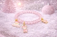 Image 4 of 3pc stacked Crystal Pink Christmas Bracelet
