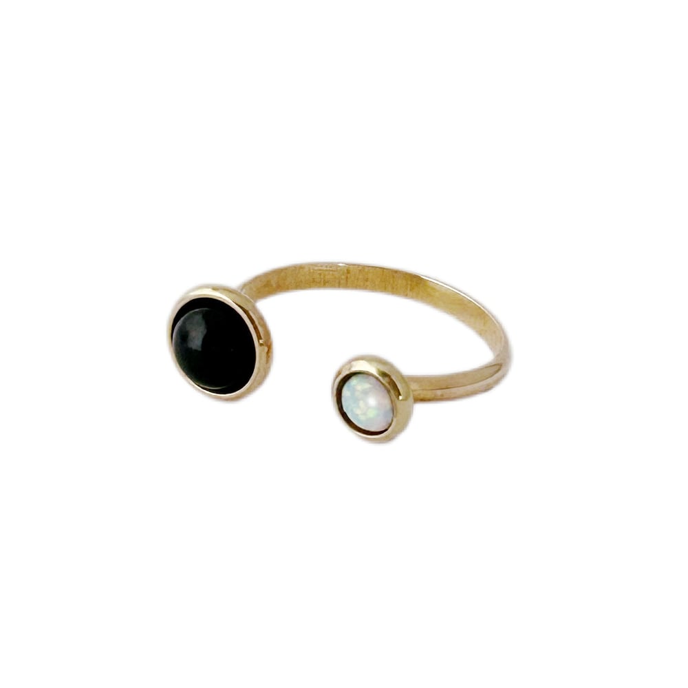 Image of Satellite Ring with Black Onyx + Opal