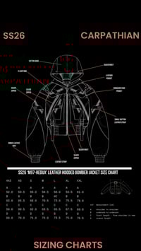 Image 2 of SS26 ‘M97-Redux’ Leather Hooded Bomber Jacket 