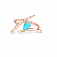 Image 1 of Dewy Orchid Turquoise Teardrop Ring
