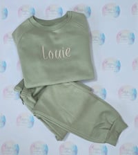 Image 3 of Personalised embroidery childrens loungewear sets 