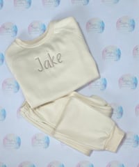 Image 2 of Personalised embroidery childrens loungewear sets 