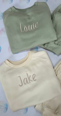Image 4 of Personalised embroidery childrens loungewear sets 