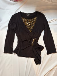 Image 3 of Italian vintage brown and gold sequin asymmetrical hem top