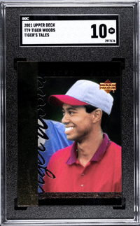 Image 1 of 2001 Upper Deck TT9 Tiger Woods Tiger's Tales SGC 10 GEM MINT [2001]