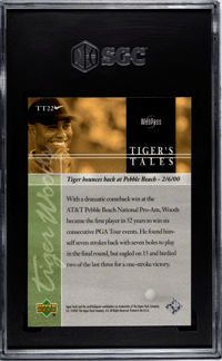 Image 2 of 2001 Upper Deck TT22 Tiger Woods Tiger's Tales SGC 9 MINT [2001]