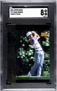 Image 1 of 2001 Upper Deck TT5 Tiger Woods Tiger's Tales SGC 8 NEAR MINT [2001]