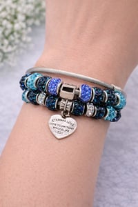 Image 10 of 2pc Blue Chic Diva Snake Charm Bracelet Stack