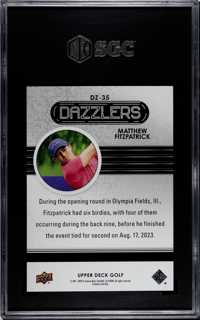 Image 2 of 2024 Upper Deck DZ-35 Matthew Fitzpatrick Dazzler Green SGC 10 Gem Mint [2024]