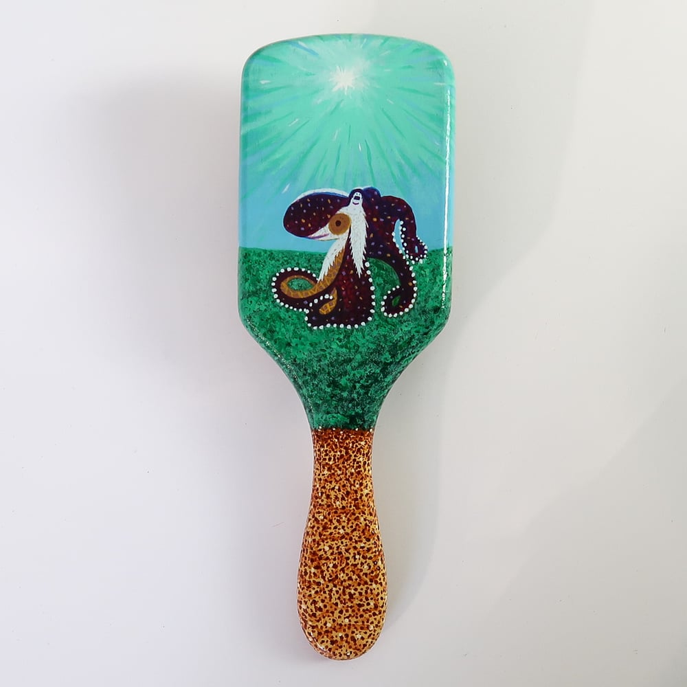 Image of Octopus Bamboo Wooden Hairbrush