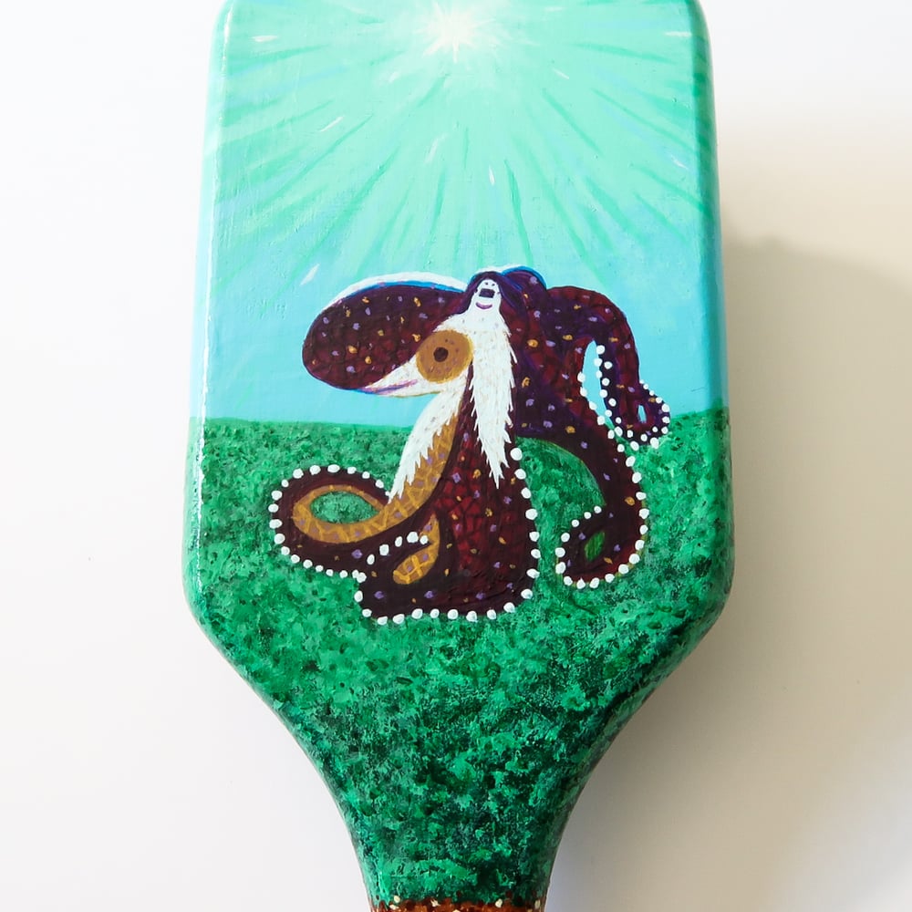 Image of Octopus Bamboo Wooden Hairbrush