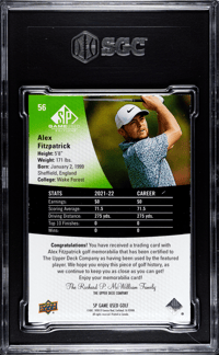 Image 2 of 2024 UD SP Game Used #56 Alex Fitzpatrick Material Gold [2024]