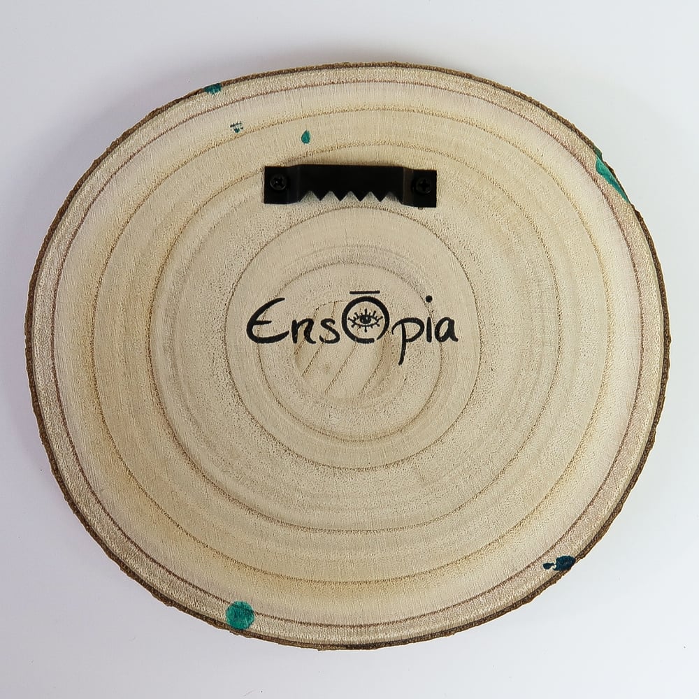 Image of Acrylic Pour on Wood- Gaia