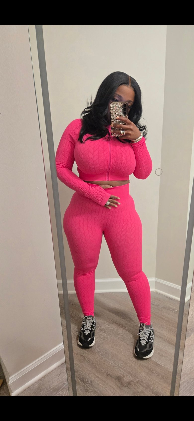 Image of Pink Seamless Jacket and Leggings Set