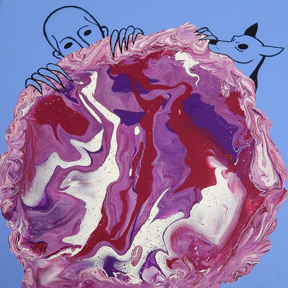 Image of Acrylic Pour on Canvas- Romulus