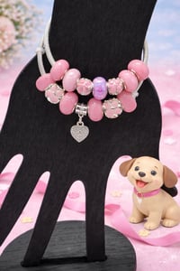 Image 2 of 2pc Arm Kandii Paws & Pink Snake Charm Bracelet Stack