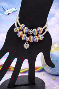 Image 2 of 2pc Charm & Flight Duo Snake Charm Bracelet Stack