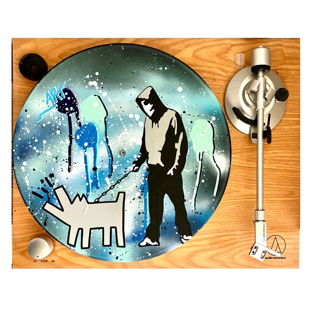 Image of Vinyle Banksy "Choose your Weapon" bleu et gris