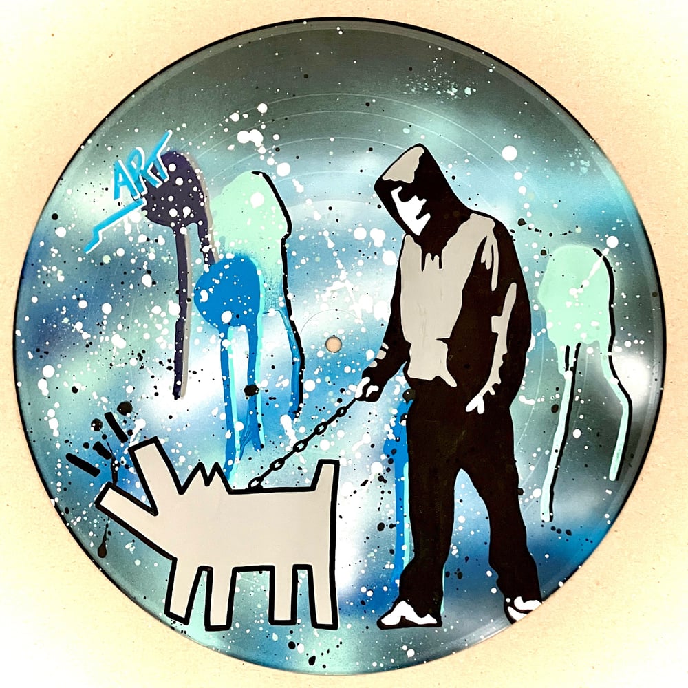 Image of Vinyle Banksy "Choose your Weapon" bleu et gris